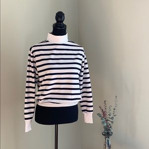 Striped Mockneck Pullover